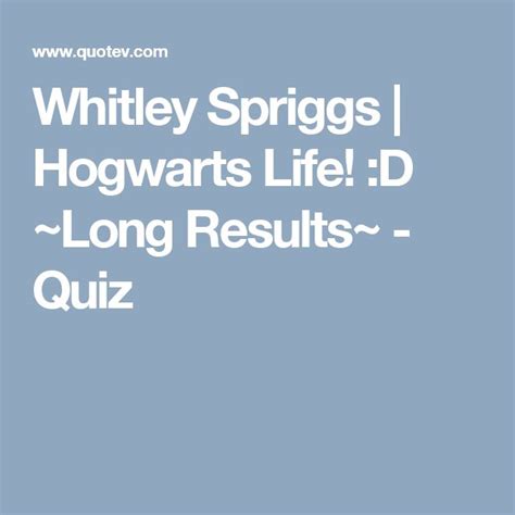 harry potter life quiz long results